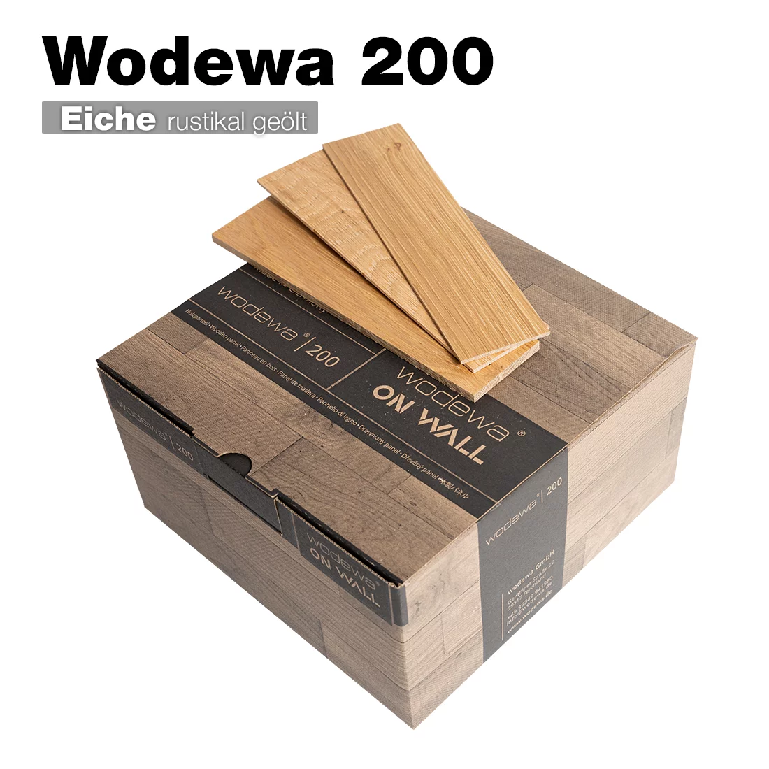 wodewa 200 Holzpaneele Eiche rustikal geölt– hochwertige Wandverkleidung aus echtem Holz, Made in Germany