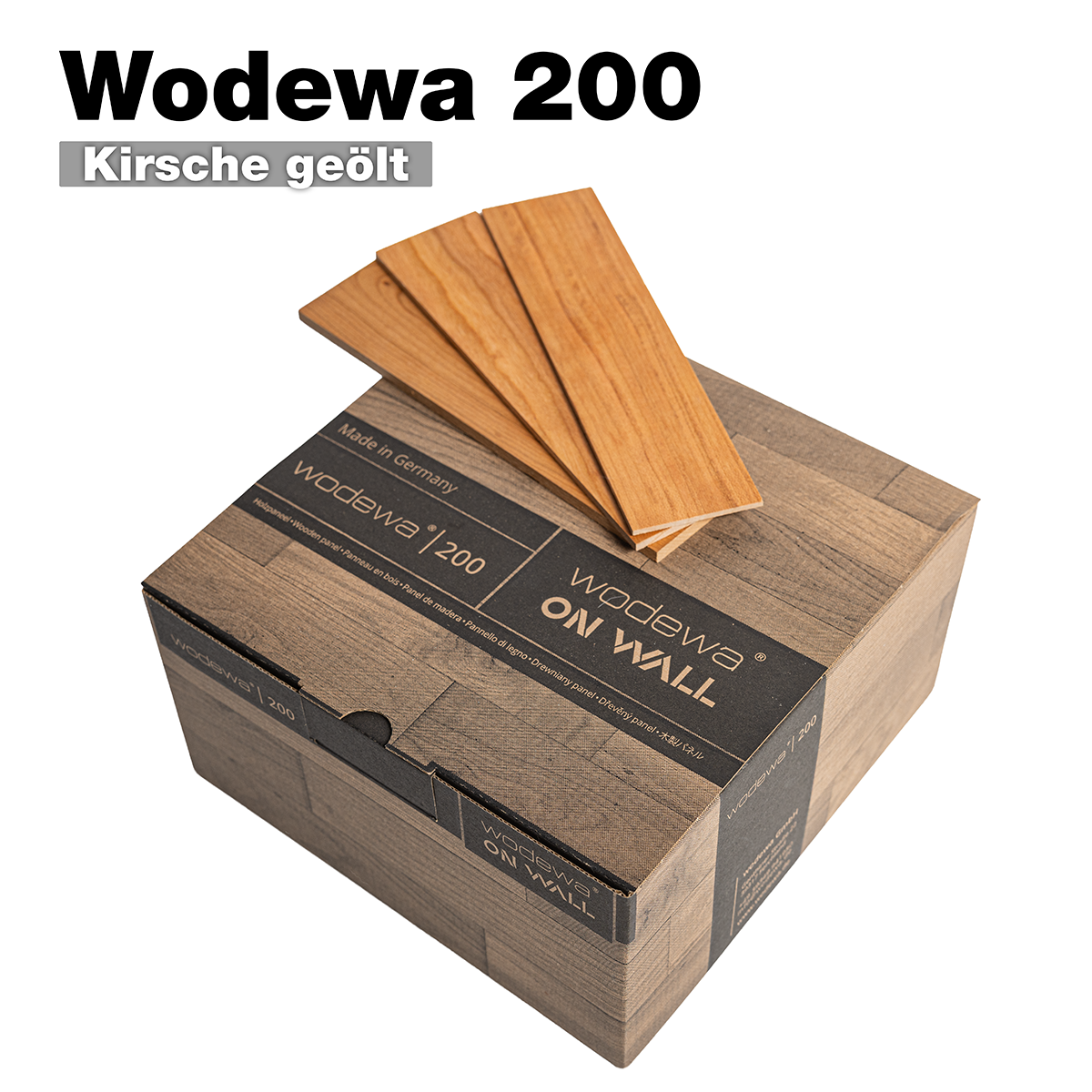 wodewa 200 Holzpaneele Kirsche geölt – hochwertige Wandverkleidung aus echtem Holz, Made in Germany