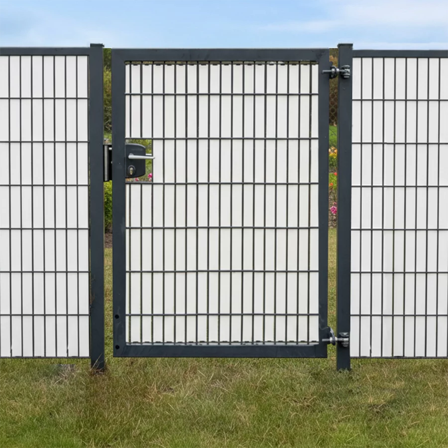 Modernes Gartentor mit Sichtschutz Flexio in Marmor als Sichtschutz im Garten