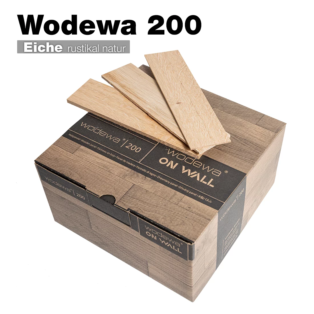 wodewa 200 Holzpaneele Eiche rustikal natur– hochwertige Wandverkleidung aus echtem Holz, Made in Germany
