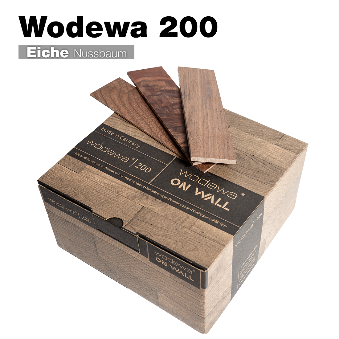 wodewa 200 Holzpaneele Nussbaum– hochwertige Wandverkleidung aus echtem Holz, Made in Germany